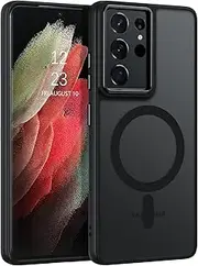 [BENTOBEN] Samsung Galaxy S21 Ultra Case, Magnetic Skin-Friendly Touch Slim Matte Phone Cases Supports Wireless Charging, Shockproof Full Body Protective Phone Cover for Samsung S21 Ultra 6.8", Black