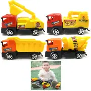 4 Set Pull Back Kids Model Vehicle Toy Truck Construction Tractor Dump Play Car