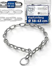 Chain Choke for Dogs with Head Circumference 38-43 cm Made of Stainless Steel V4A Dog Chain with Pull Stop Chain Collar Short Links 6 mm Thick and 55 cm Total Length