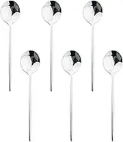 Tea Spoon Dessert Spoons 6Pcs Teaspoon Multicolor Spoon for Coffee Rainbow Dessert Ice Cream Spoons Stainless Steel Cutlery Kitchen Tableware Accessories Silver