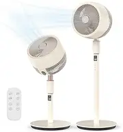 [PAYISHO] Air Circulating Fan Pedestal Fans with Remote Control for Cooling and Air Circulator,Powerful & Ultra-Quiet,Adjustable Height,Timer and Auto Off,Aroma Box,2 in 1 Table & Standing Fan