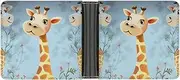 [RTSEBVN] Slim Credit Card Holder Personalized Leather Colour Candy Money Clip Gifts Wallet For Men Women, Cute giraffe, One size