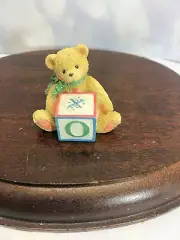 Cherished Teddies Bear With ABC O Alpha Letter Block 1995