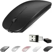 Rechargeable 4 Modes Bluetooth Mouse 3.0/5.2+USB-2.4G/Type-C Wireless PC Mouse