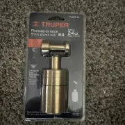 Truper PLOM-4L 24 oz Brass Plumb Bob #4 with Center and Magnetic Guide