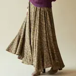 UNGRID [K1123-801] 復古花紋長裙(2色)