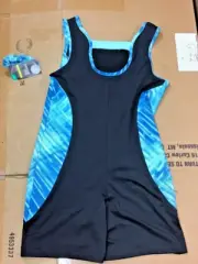 Danskin Now Girls Gymnastics Leotard Black/Blue XL 14-16 BB5