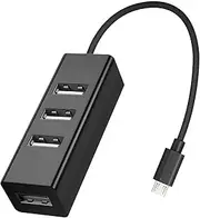 tunghey Micro USB 2.0 Hub, Micro USB to USB 4 Port OTG Hub for Ras-pberry Pi Zero (Black)
