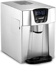 Maxkon Portable Ice Maker Countertop - 12kg Ice in 24 hrs, Cube Ready in 6-12 Mins, 3L Machine With Scoop, 2 Sizes of Bullet Ice, Water Dispenser for Home Commercial Fast Freezer