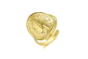 ANGORA Gold Layered Roman Coin Ring (Adjustable)