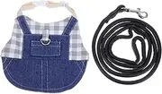 Milisten Adjustable Bunny Harness with Comfortable Vest for Small Cats and Rabbits Durable Outdoor Outfit for Pets for Daily Use and Easy Application Grey Checkered
