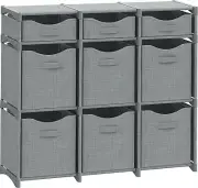 9 Cube Closet Organizers w/ All Storage Cube Bins, Easy to Assemble Storage Unit