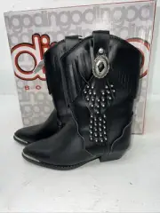 New Children’s Black Dingo Cowboy Boots With Fringe. 9.5 9 1/2 D. 24-37