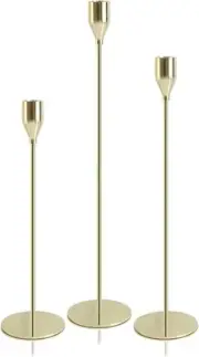Candle Holders, Gold Candlestick Holders Set of 3 for Table 3,