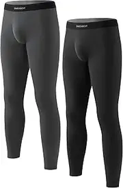 [DAVID ARCHY] Men's Thermal Underwear Set (Long Sleeve Top Long Johns) & Thermals Underwear Bottom Long Johns with Open Fly, Moisture Wicking