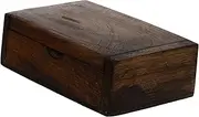 OHPHCALL Wooden Card Holder Box Jewelry Organizer Retro Style Storage Box Jewelry Wood Case Brown Storage Wood Container
