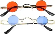 [VALICLUD] 2pcs Retro Punk Glasses Vintage Round Sunglasses Steampunk Sunglasses Festival Eyeglasses Eye Wear for Men Funny Eyeglasses Car Eyewear Glass