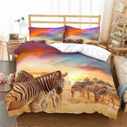 a80 Bed Sheets Zebra Duvet Cover Set Polyester Comforter Cover Black And White Stripe Wild Animals For Kids Teens Bedding Set 3-Piece Bedding Set (1
