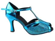 Metallic Blue OR Black - Sparkle Shimmer Latin Salsa Very Fine Dance Shoes, T1MD