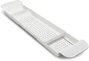 Unbranded Expandable Bath Tray Caddy Bathroom Holder Over Bathtub Shelf Support Plastic