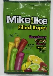 1x Bag Mike and Ike Filled Ropes Assorted Fruit Flavors Soft & Chewy Candy | 3oz