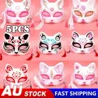 5x Anime Foxes Mask Japanese Half Face Mask Festival Kabuki Kitsune Mask Cosplay