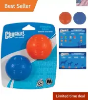 Pet-Friendly Strato Ball Dog Toys - 2-Pack Medium Fetch Balls for Active Dogs