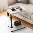 C Table End Table Adjustable Height, 360°Swivel TV Tray Table for Small Spaces,