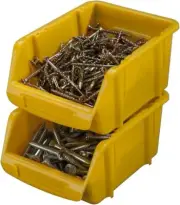 5-1/2" X 4" X 3" Plastic Stackable Storage Bin and Hanging Container (Yellow)