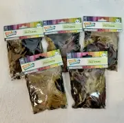 Bundle of 5 packs of Natural Craft Feathers