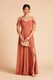 Birdy Grey DEVIN CONVERTIBLE DRESS CHIFFON TERRACOTTA NWT NEW MEDIUM BRIDESMAID