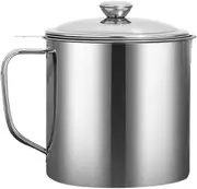 1.8L Stainless Steel Oil Filter Pot Cooking Soup Grease Strainer Separator