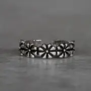 Casual Use Women's Solid Metal Adjustable Toe Ring White Gold Plated Silver