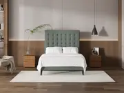 My Style Buttoned Headboard & Standard Base - Double / Seaglass / Slimline Base