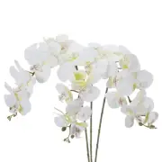 3Pcs 41" 9 Heads Artificial Orchid Stems Faux Phalaenopsis, White