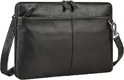[STILORD] Graham' Slim Leather Laptop Bag with Removable Strap 13-15.6 Inch Notebook Shoulder Bag Vintage Briefcase Genuine Leather Laptop Sleeve Business Work Men Women