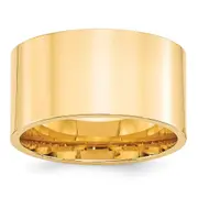Solid 10K Yellow Gold 12mm Standard Flat Comfort Fit Men's/Women's Wedding Band Ring Size 11