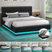 ALFORDSON Bed Frame Queen Double King Single RGB LED Gas Lift Storage Base