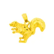 14K Gold 16MM Squirrel Pendant