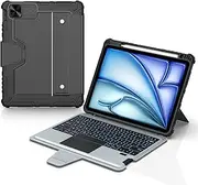 Nillkin iPad Air 11 inch Case with Keyboard (M3/M2,2025/2024),iPad Pro 11(4th/3rd/2nd/1st Gen) & iPad Air 5th/4th Magic Case,180°Ajustable Stand,Slide Camera Cover,Precision Multi-Touch Trackpad,Black
