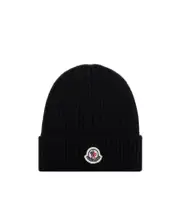 Moncler Enfant Logo Patch Beanie Black