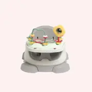 3-in-1 Floor & Booster Seat With Activity Tray Grey