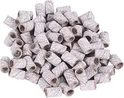 IWOWHERO 100pcs Nail Sanding Bands for Manicure Professional Grinding Polisher Sleeves Compatible with Electric Nail Drills for Grey