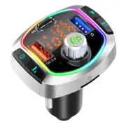 LED Backlit Bluetooth FM Transmitter Car MP3 Player QC 3.0+PD Type C Fast Charge