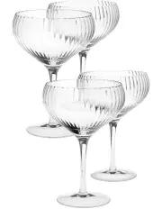 [Hottie] Ollie Coupe Glass Set 4 Piece in Clear