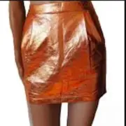 Sass & Bide Shine On We Are Africa Copper Gold Lame Skirt Metallic Dress 38 2