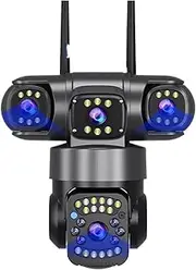 Security Camera HD 15MP Three Lens WiFi IP Camera Outdoor IP66 Waterproof Night Vision Mobile Tracking Camera(U/S,3Lens Camera)