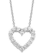Bloomingdale's Fine Collection Diamond Heart Pendant Necklace in 14K White Gold, 2.0 ct. t. w.