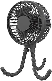 Rechargeable Crib Fan - Low Noise Clip Crib Fan | Portable Handheld Stroller Fan, Lightweight Phone Holder for Camping Travel