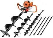 Baumr-AG Post Hole Digger Auger Fence Borer Drill Bit 88cc Petrol Posthole Earth